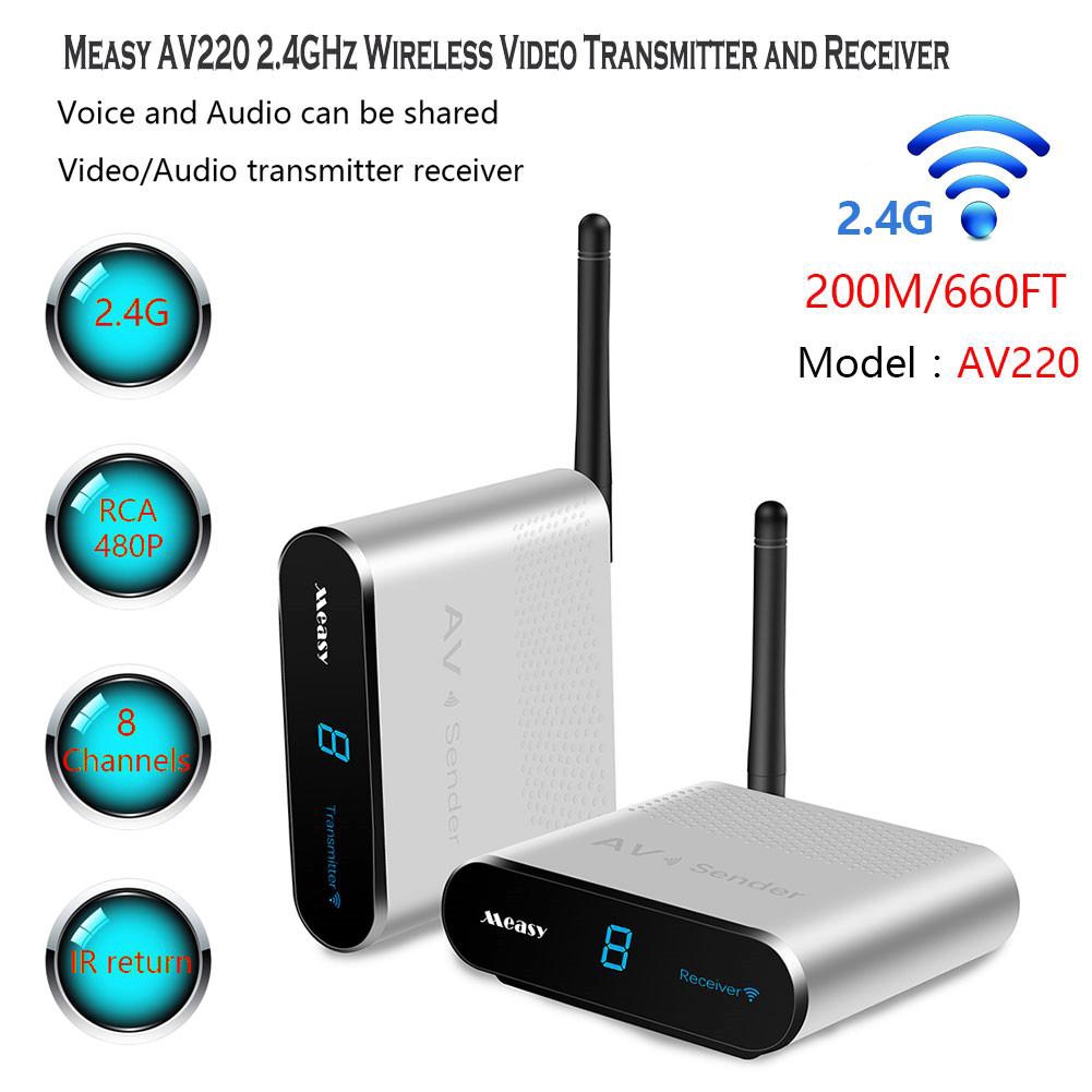 Bộ thu và phát video không dây đo lường AV220 2.4GHz Bộ mở rộng hồng ngoại Bộ điều hợp âm thanh video