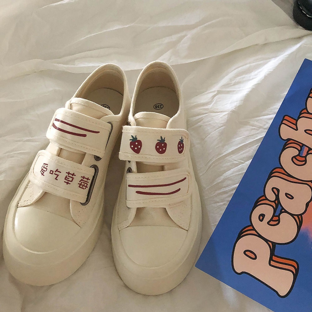 Giày thể thao đế độn quai dán xinh phong cách Ulzzang