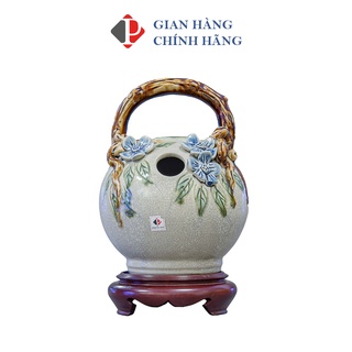 Bình vôi men Rạn Đắp Nổi nhiều thể tích, đồ thờ cúng Phùng Gia - Gốm sứ Bát Tràng cao cấp