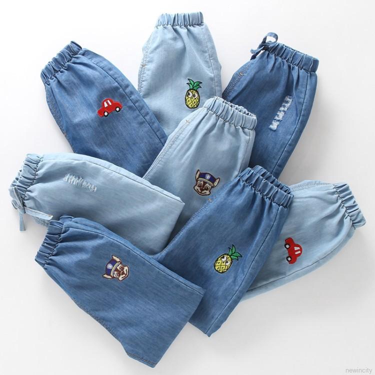 Quần jean lưng thun bo gấu kiểu dáng thời trang xinh xắn cho bé gái