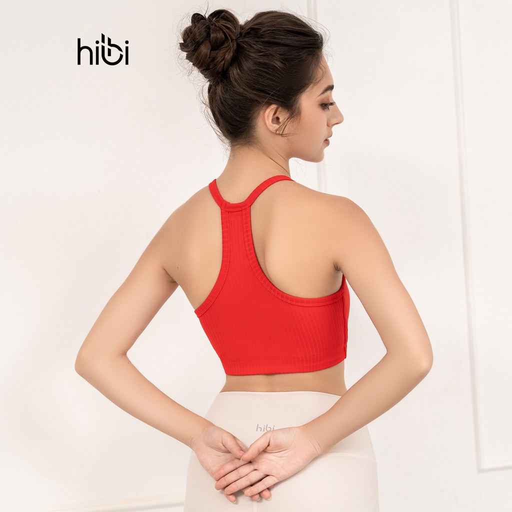 Áo Bra Tập Yoga Gym Hibi Sports BA508, Kiểu Cổ Yếm Ba Lỗ, Kèm Mút Ngực