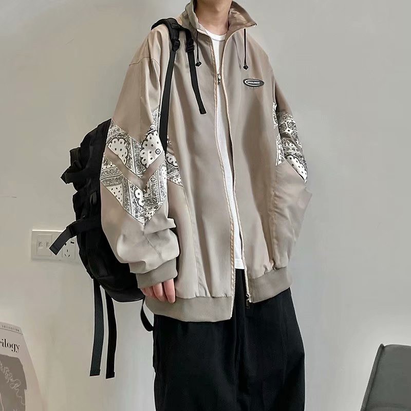 Áo Khoác Bóng Chày Dáng Rộng Cỡ Lớn In Họa Tiết Kiểu Hàn Quốc Cá Tính Cho Nam