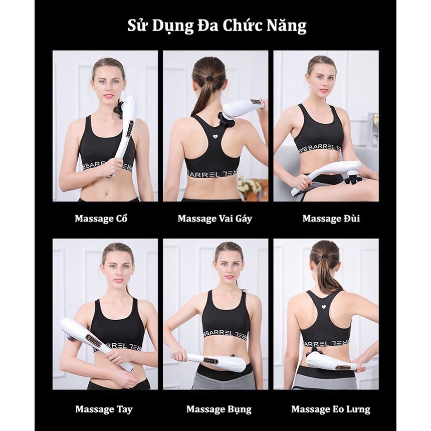 Máy Matxa Bụng Không Dây YT-1706AL, rung mạnh, bền bỉ, giảm đau nhức, Tặng 6 đầu massage toàn thân đa năng