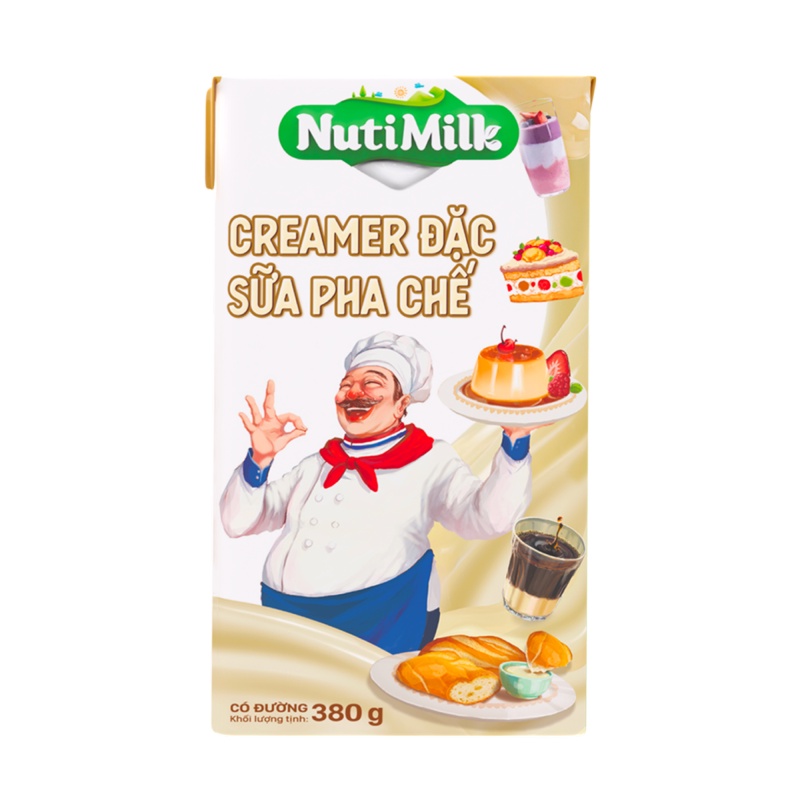 Sữa đặc pha chế - Hộp creamer đặc pha chế Sữa Đặc Có Đường NutiMilk Hộp 380Gr - NUTIFOOD -Baby zone