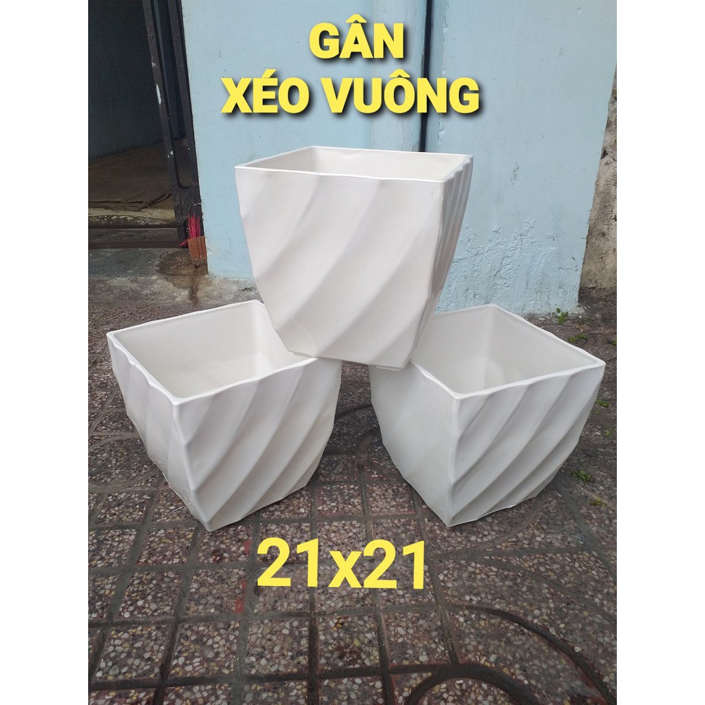 chậu nhựa vuông xéo