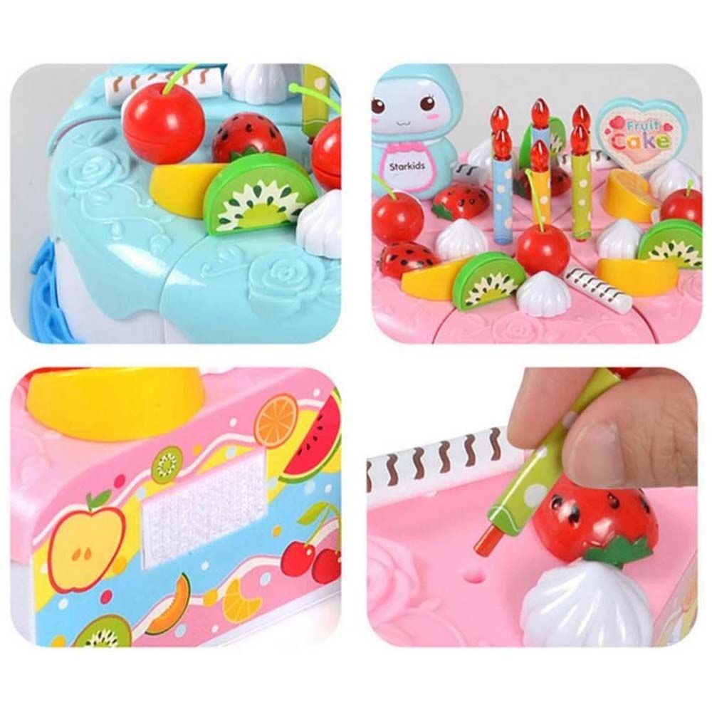 Bộ 37 món đồ chơi giả cắt bánh kem nhiều màu sắc DIY cho bé 1 tuổi