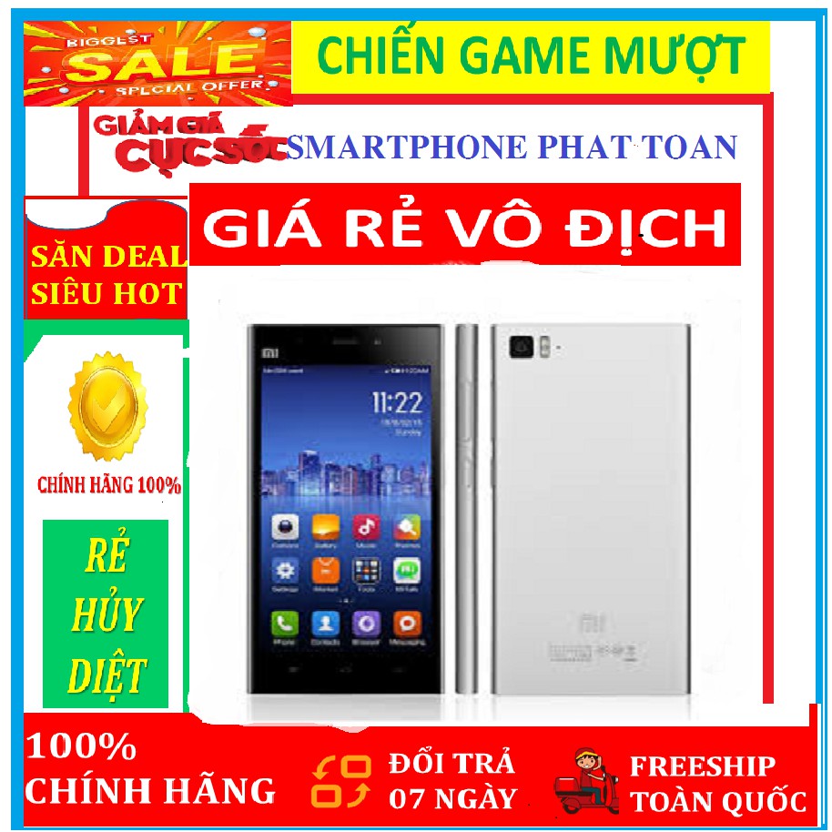 điện thoại XIAOMI MI3 - XIAOMI MI 3 - ram 3G rom 16G Fullbox - Đủ Màu