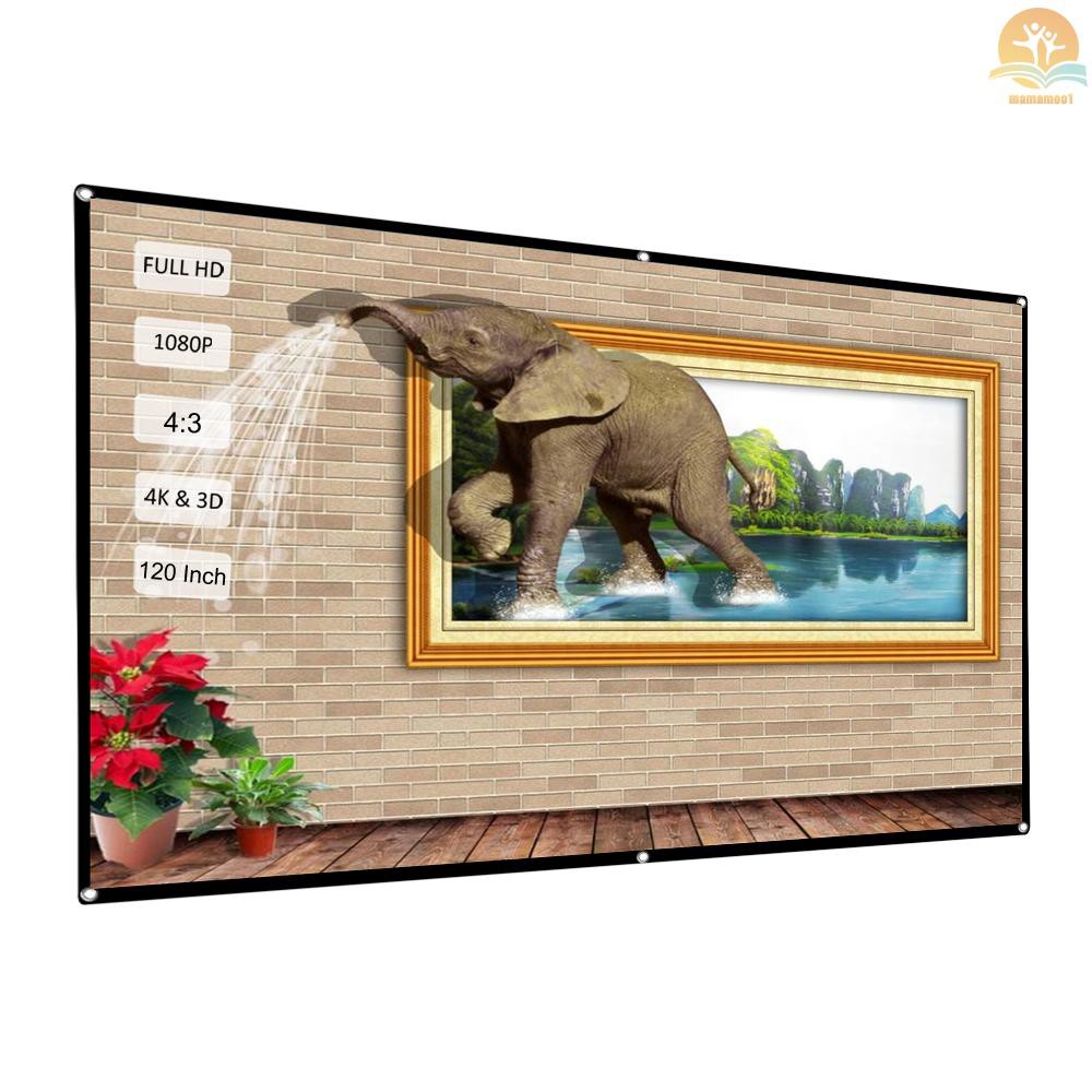 Màn Chiếu Màu Trắng 120 "hd 4: 3 120 Inch Gấp Gọn Tiện Dụng Cho Gia Đình