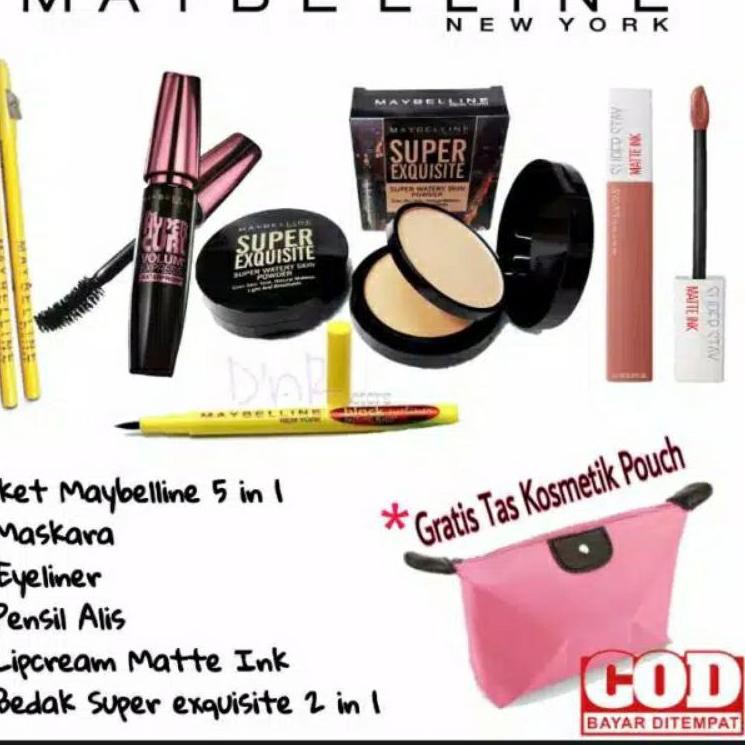 (Hàng Mới Về) Túi Đựng Mỹ Phẩm Maybelline 5 Trong 1