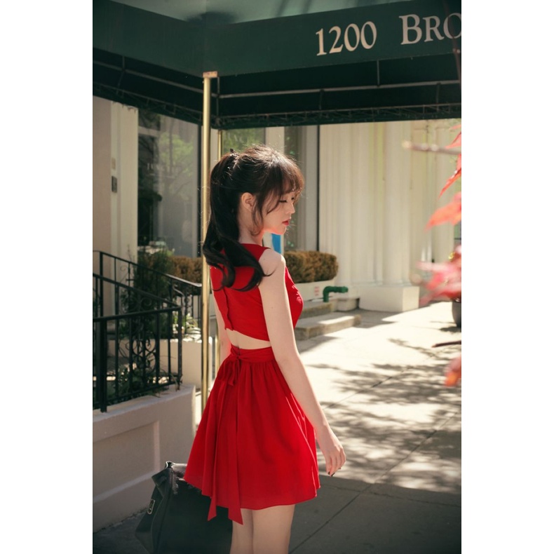 YW478 Đầm Xòe nữ hè sát nách hàng nhập