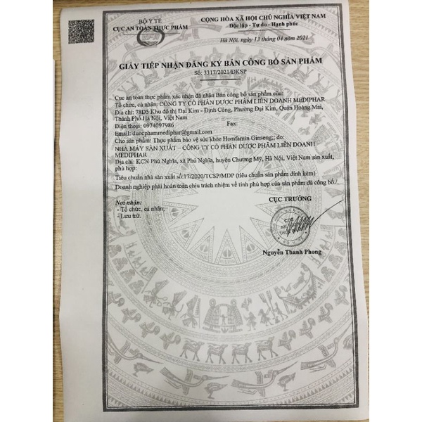 Vitamin tổng hợp HOMFAMIN GINSENG bổ sung cao nhân sâm, tăng cường sức đề kháng, bồi bổ cơ thể - Hộp 60 viên