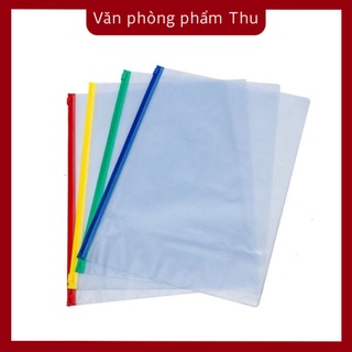 Bìa nhựa hồ sơ zip kéo miệng A4.