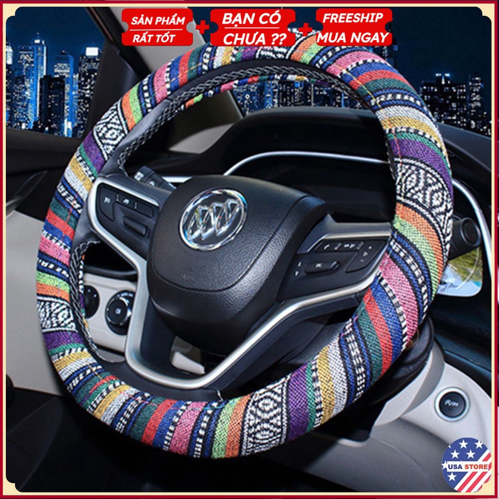 Bọc Vô Lăng Ô Tô Thổ Cẩm Cao Cấp