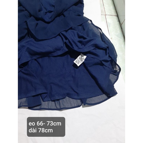 Đầm voan tầng dễ thương xanh đậm 2hand