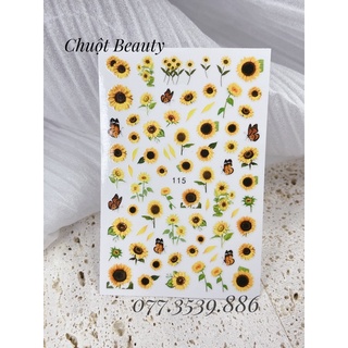 Sticker hoa hướng dương dán móng