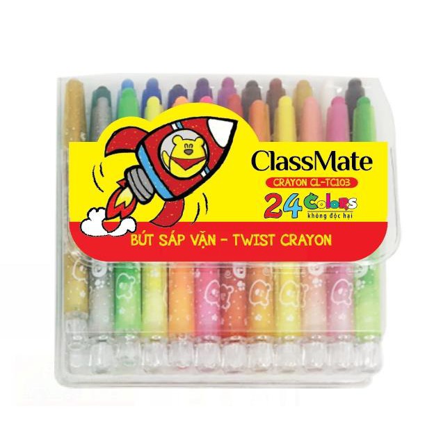 Bút sáp vặn 12,18,24 màu classmate CL-TC101/ 102/ 103 tập tô cho bé ANKICO