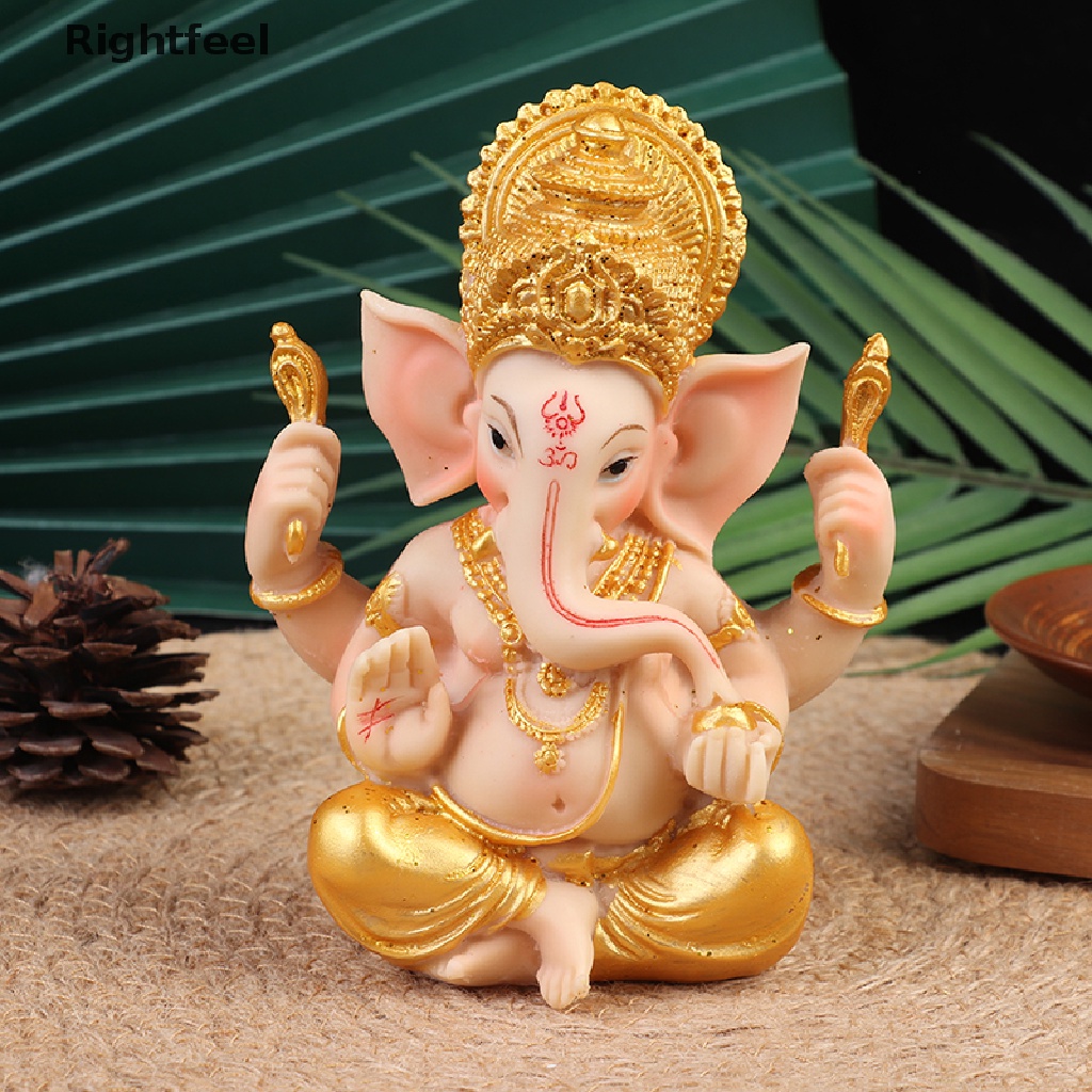 Mô Hình Tượng Phật Thần Ganesha Vàng Điêu Khắc Tinh Xảo
