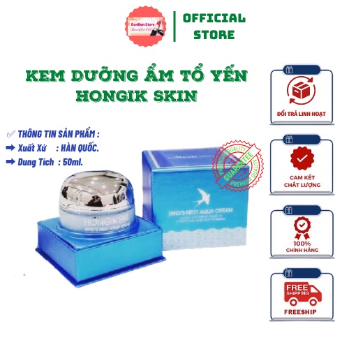 Kem Dưỡng Ẩm , Dưỡng Trắng Da Tổ Yến HONGIK SKIN 50ml