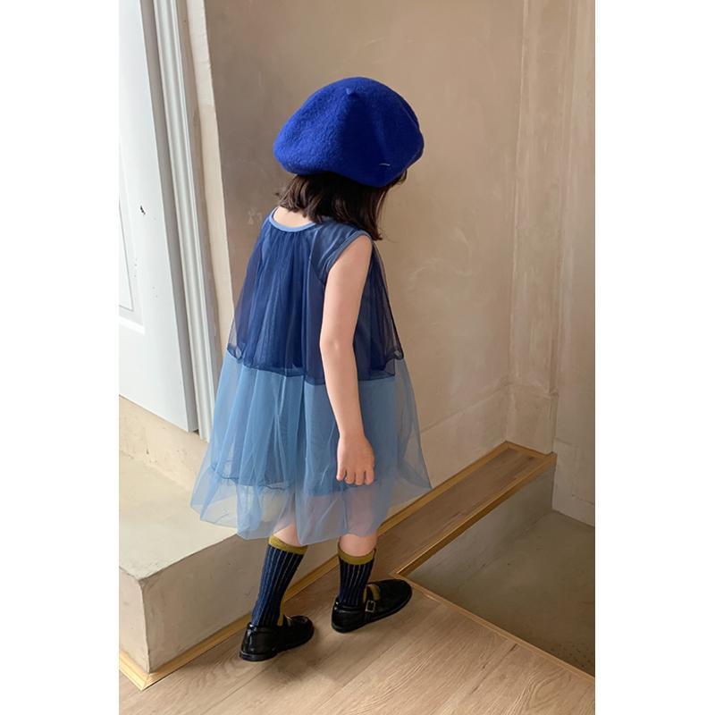 Đầm Công Chúa Màu Xanh Dương Thời Trang Mùa Hè 2022 Dành Cho Bé Gái