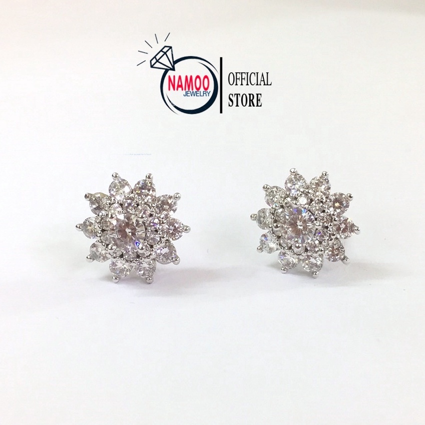 Khuyên Hoa Đá T715 Mạ bạc Không Gỉ Namoo Jewelry