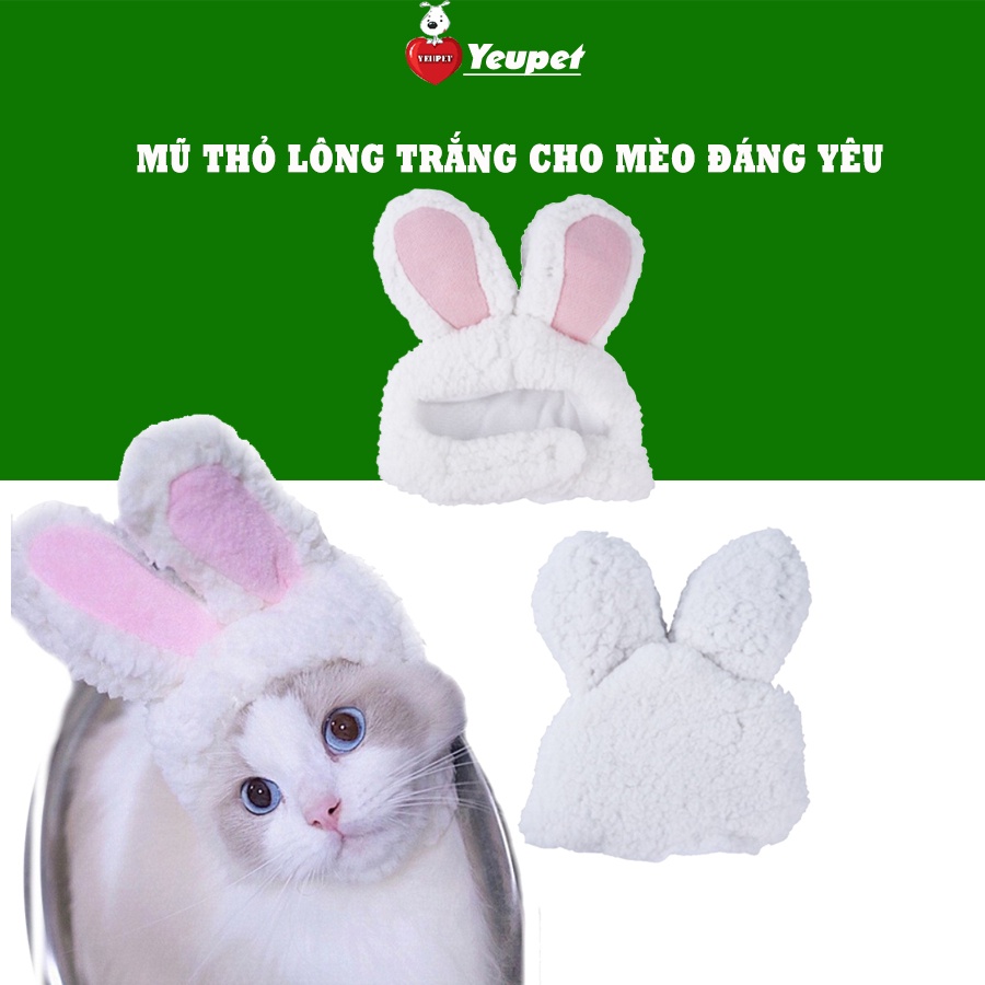 Thời Trang Chó Mèo mũ tai thỏ siêu đáng yêu thumbnail