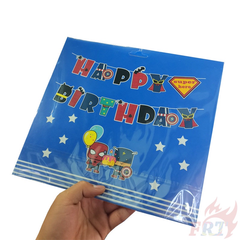 Dây cờ treo trang trí tiệc sinh nhật hình siêu anh hùng 02