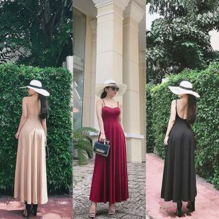 Đầm maxi hở lưng