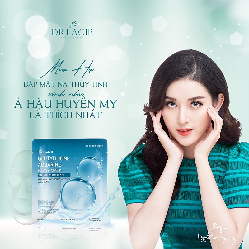 Mặt nạ thuỷ tinh cấp ẩm Dr. Lacir Glutathione dưỡng da căng bóng trắng mịn hộp 6 miếng LM01