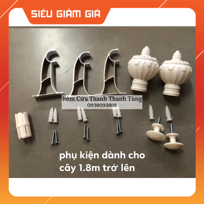 Pát - Đầu chụp Thanh Treo - Núm Vén Rèm - Giá đỡ thanh treo rèm