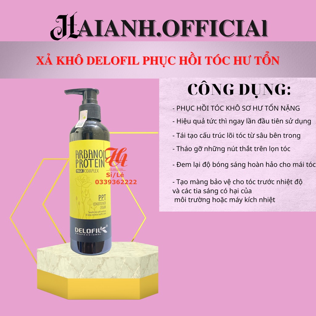 [ DELOFIL ] KEM DƯỠNG TÓC XẢ KHÔ PPT DELOFIL 260ml