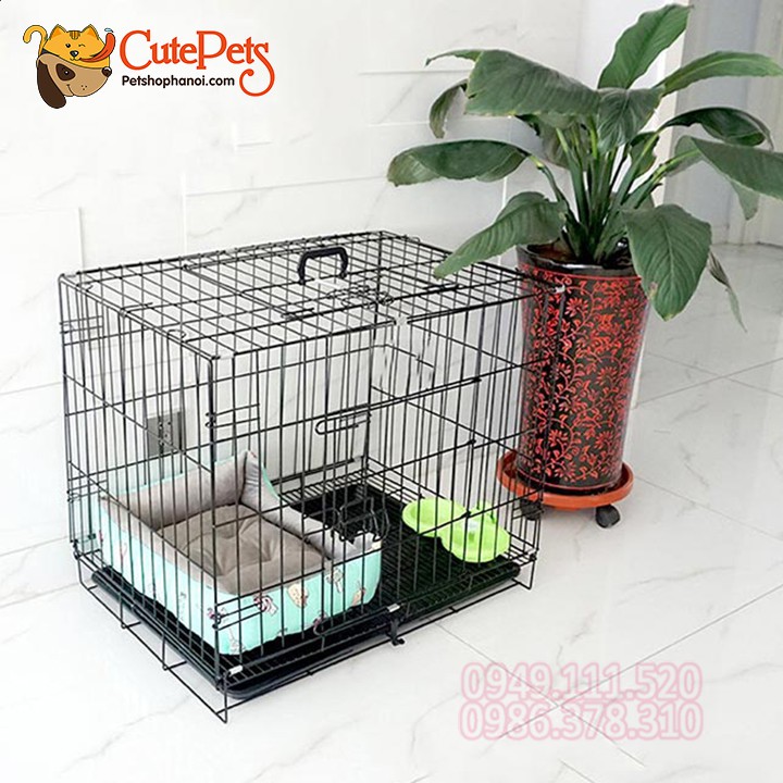 Lồng sơn tĩnh điện Size S 44x32x40cm có thể gấp gọn - Phụ kiện chó mèo Pet shop Hà Nội