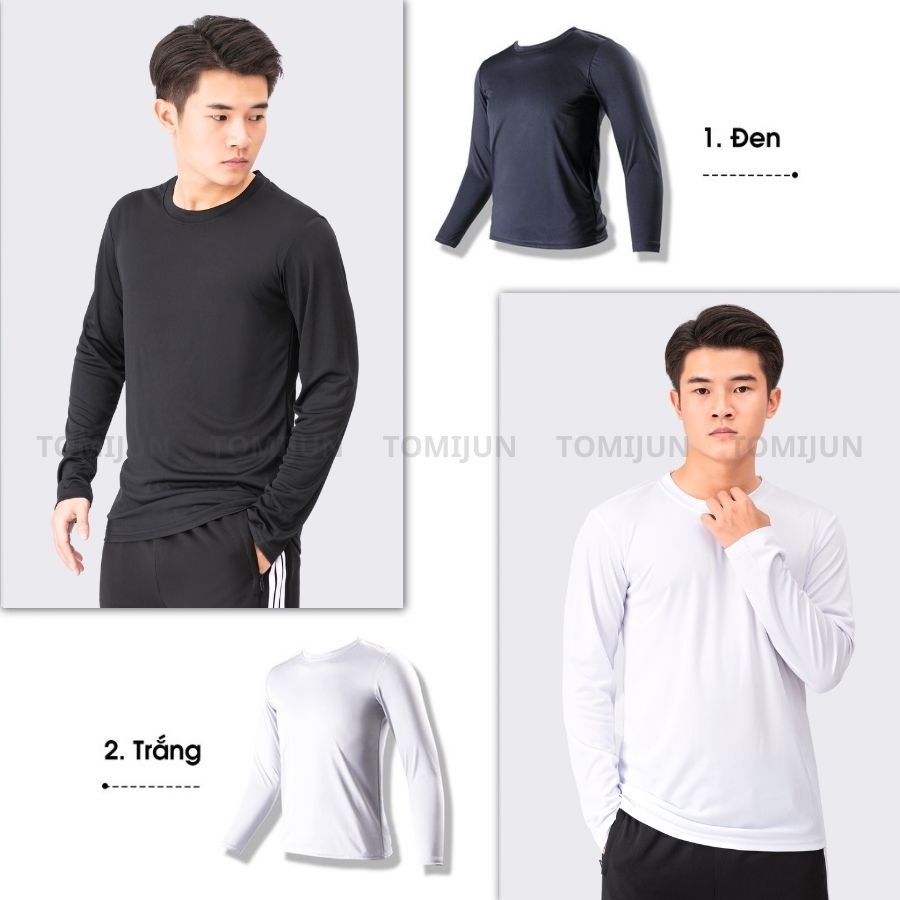 Áo thun nam tay dài, áo giữ nhiệt thể thao nam body co giãn, giữ ấm, màu sắc trẻ trung và năng động