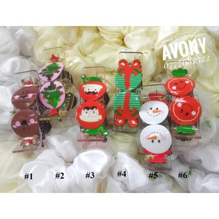 Bấu tóc- Kẹp tóc càng cua 3 - 5 răng đính icon Noel tròn to 2020