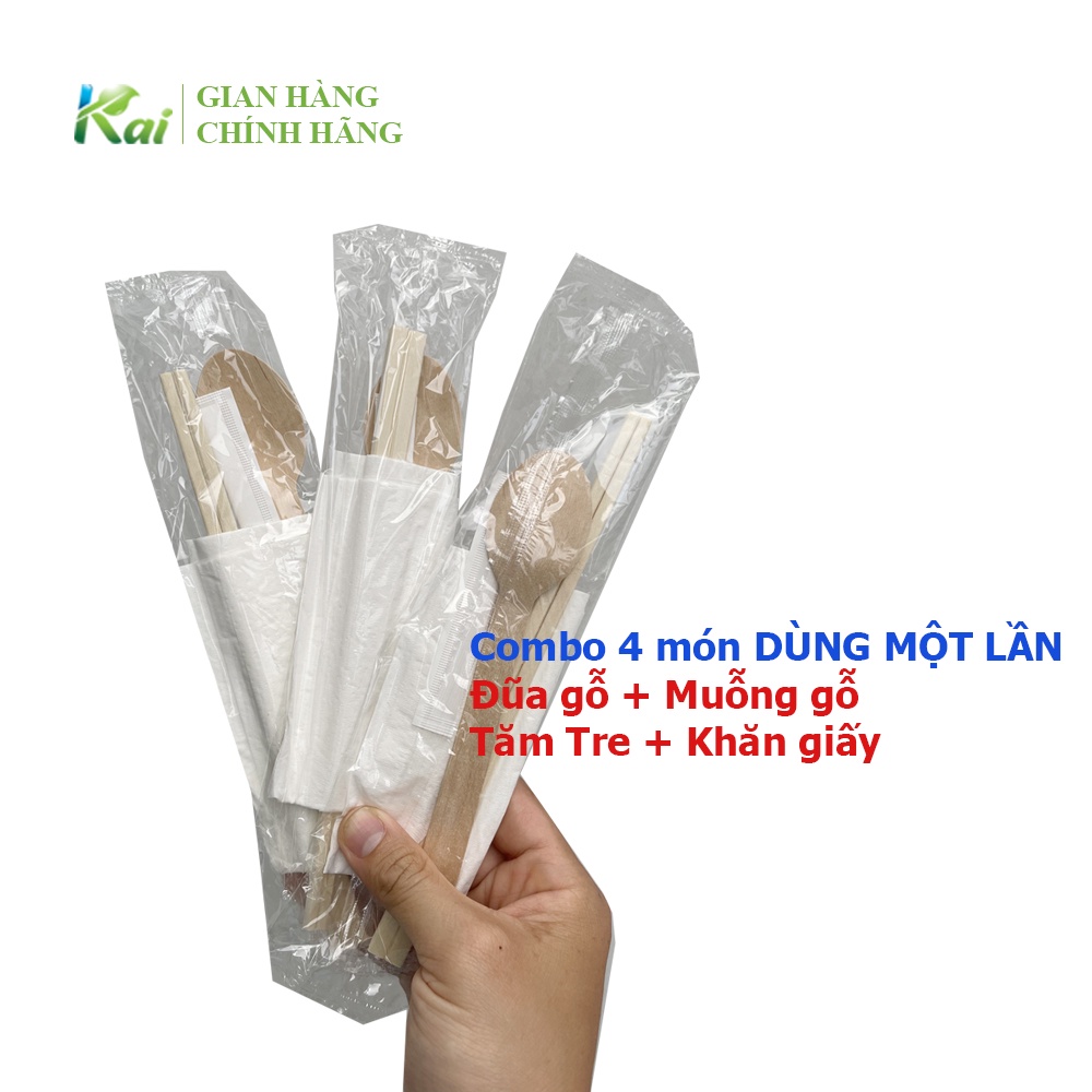 50 bộ ĐỒ ĂN DÙNG 1 LẦN gồm ĐŨA GỖ, MUỖNG (THÌA) GỖ, TĂM TRE VÀ KHĂN GIẤY, sạch sẽ, an toàn vệ sinh thực phẩm, GIÁ SỈ