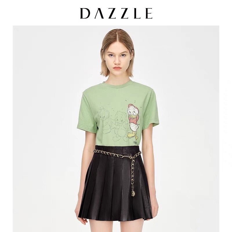 Chân váy da lộn đen Dazzle