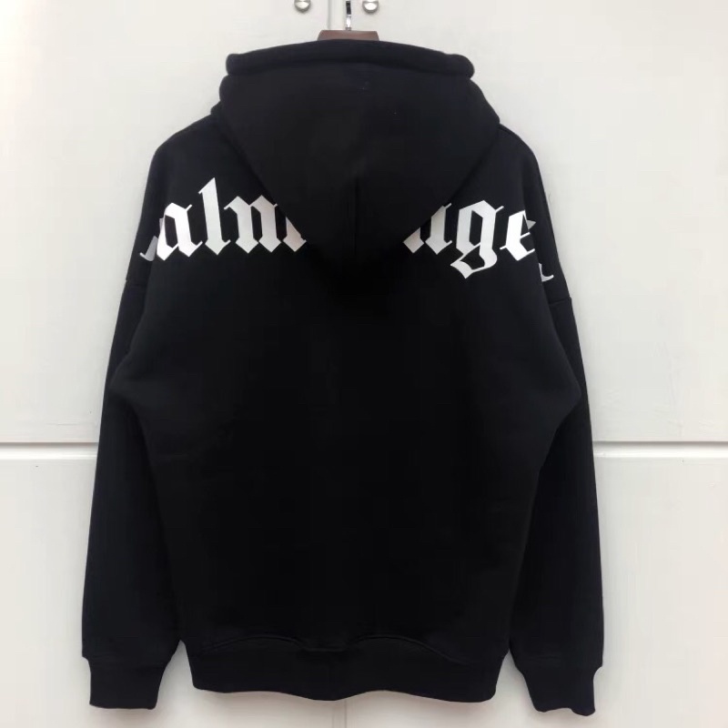 áo hoodie nỉ bông túi bụng palm angels in chữ to sau lưng