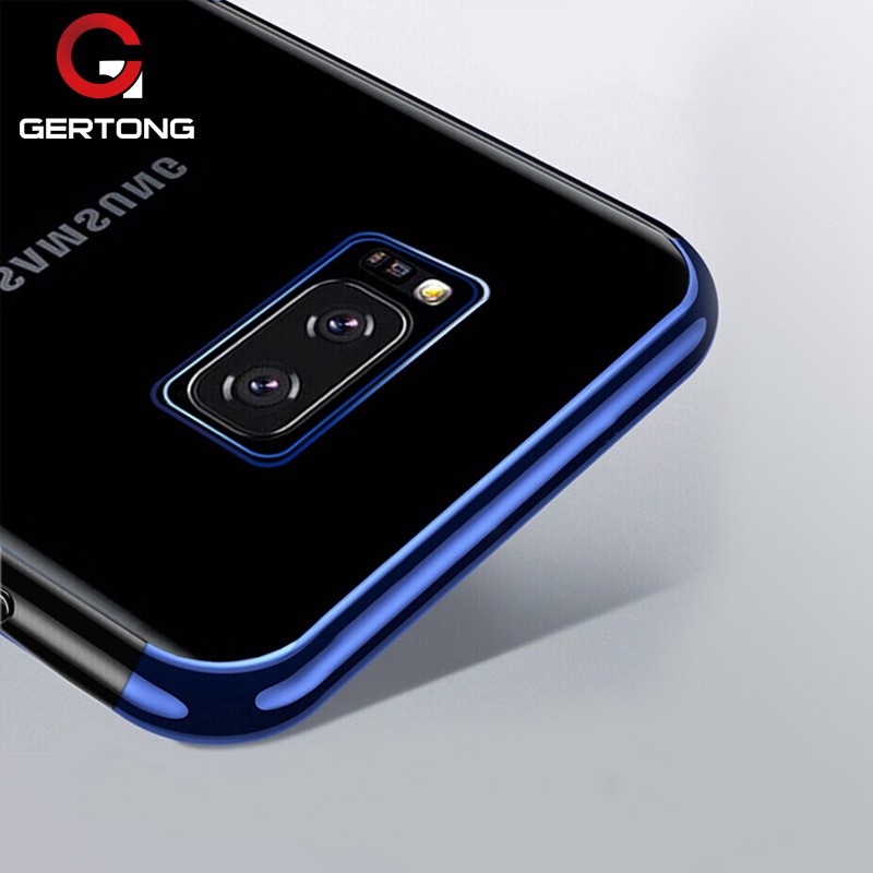 Ốp lưng nhựa trong viền mạ bạch kim cho Samsung Galaxy S6 S7 Edge A5 2017