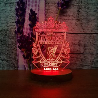 Đè để bàn làm việc, đèn ngủ logo CLB Liverpool màu đỏ