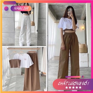 Sét 3 món croptop thêu hình vintage- bộ thể thao kiểu mới ba món trẻ trung kèm quần ống suông culltes dày mịn thoáng mát