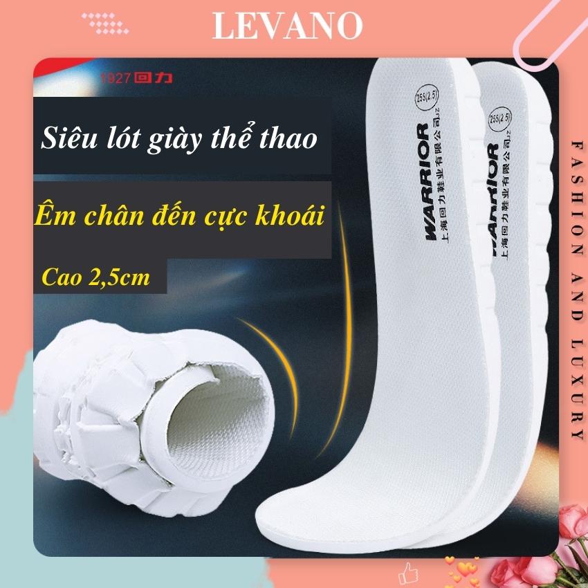 Lót giày thể thao nam nữ siêu nhẹ đàn hồi LEVANO sợi cotton hút ẩm nâng cao gót bám giày khắc phục thối chân L013