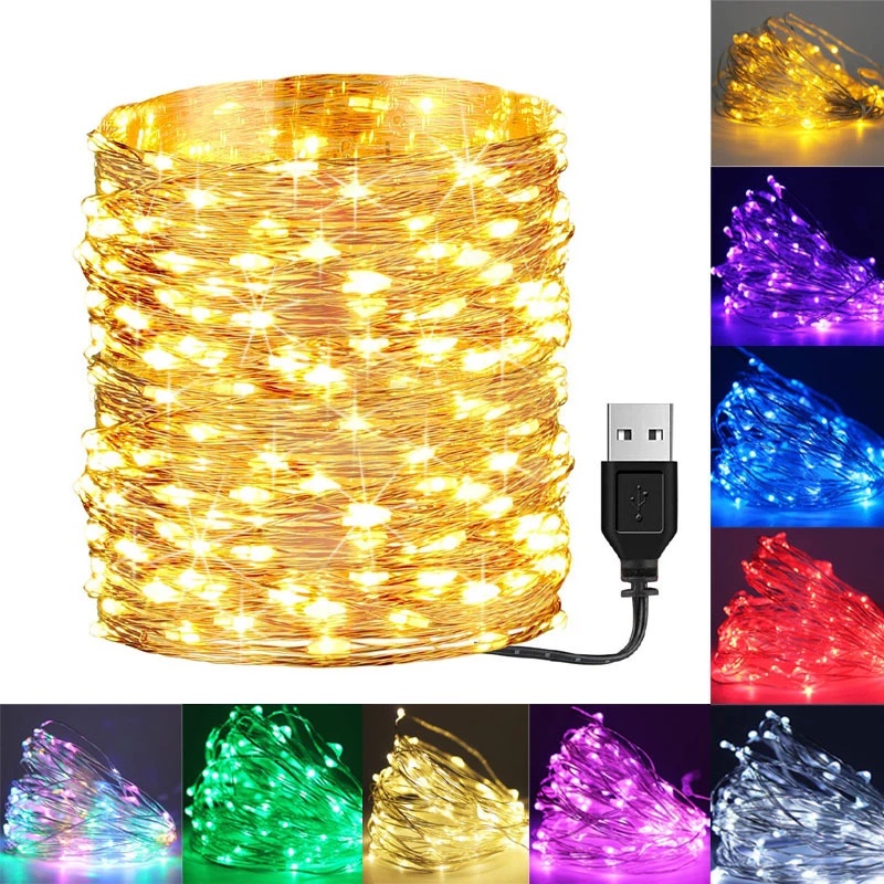 Dây Đèn Led 1M / 5M / 10M / 10M Chống Thấm Nước Trang Trí Giáng Sinh