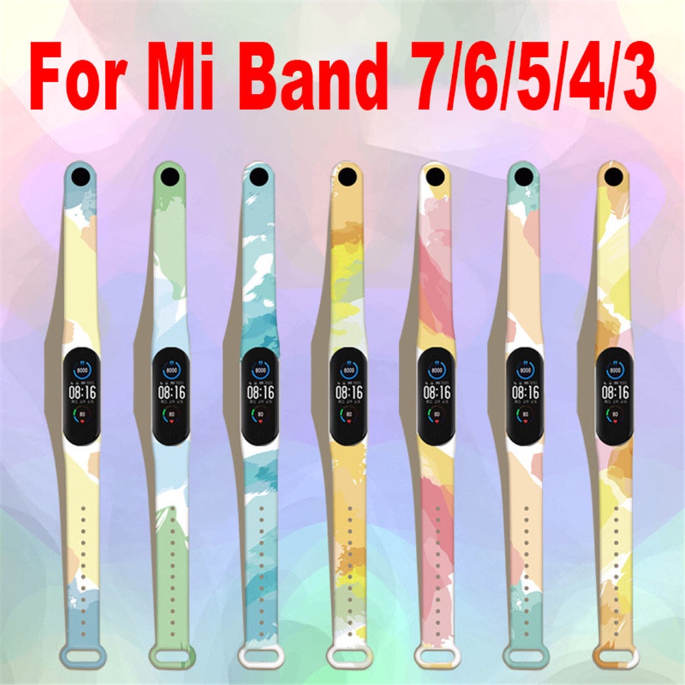 Dây Đeo Silicone Thay Thế Cho Đồng Hồ Thông Minh Xiaomi Mi Band 7 6 5 4 3
