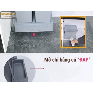 Thùng rác âm tủ bếp nhấn mở tự động