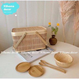Giỏ mây tre, giỏ picnic, khay mây để bánh kẹo hoa quả quần áo đồ dùng gia đình, mây trang trí decor