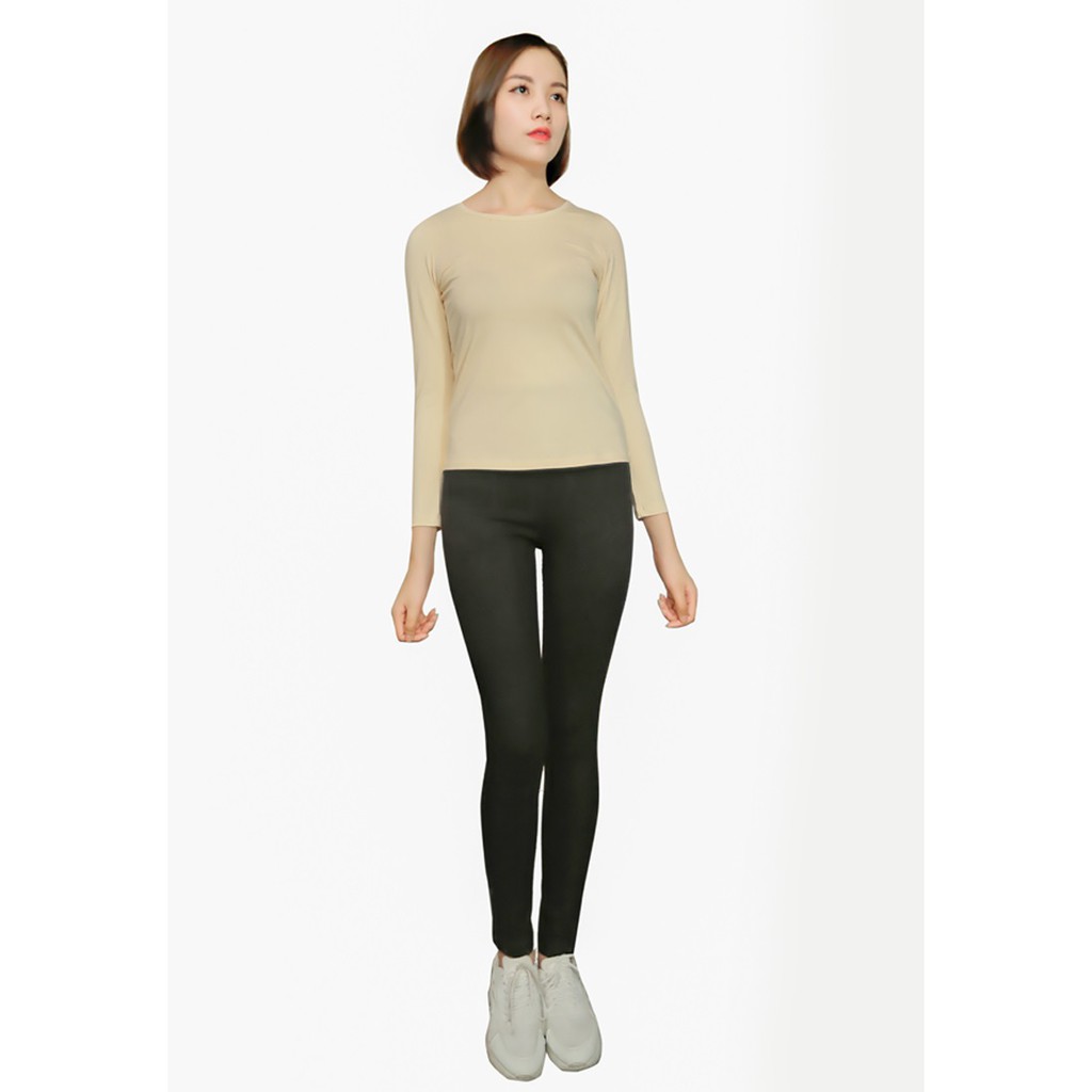 Quần Legging Vicci cao cấp màu tàn đen cạp cao 10P, chất liệu Umi tăm đen Hàn Quôc