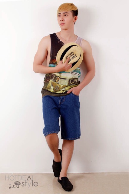 Short jean nam trơn  lấy màu ngẫu nhiên
