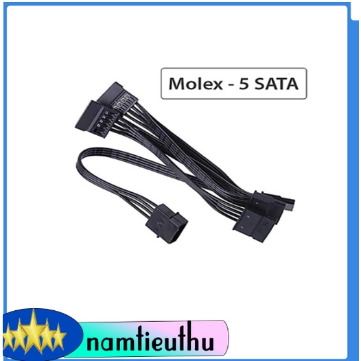 Dây Cáp Chia Nguồn Sata 4 Pin 1 ra 5 IDE SATA 15Pin cấp nguồn cho ổ cứng HDD đào Chia Coin tiện dụng