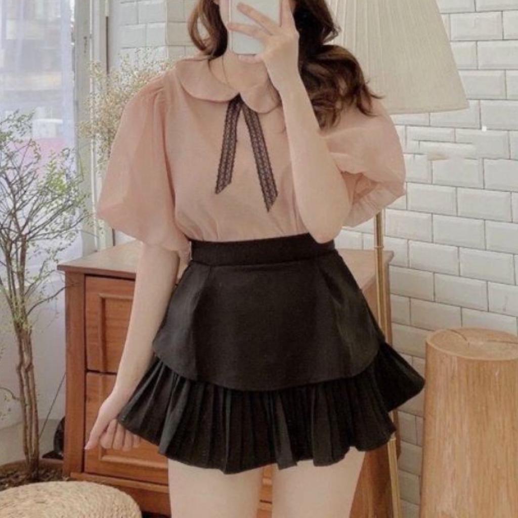 Chân Váy Đen Dáng Xòe 2 Tầng Chất Liệu Tuyết Mưa Siêu Hot | BigBuy360 - bigbuy360.vn