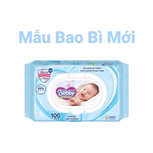 KHĂN ƯỚT BOBBY KHÔNG MÙI/CÓ MÙI 100 TỜ