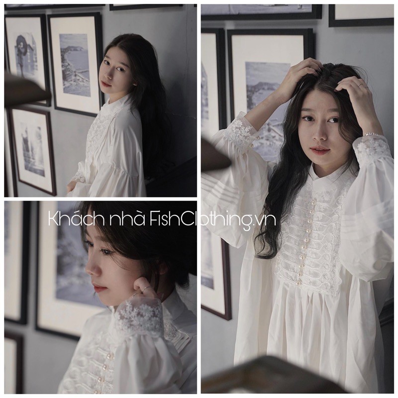 CÓ SẴN🎀Đầm ngắn quý tộc Pháp hoàng gia 𝐋𝐀𝐋𝐀𝐃𝐔𝐃𝐔 nàng thơ đi Đà Lạt, du lịch/Áo kiểu tiểu thư